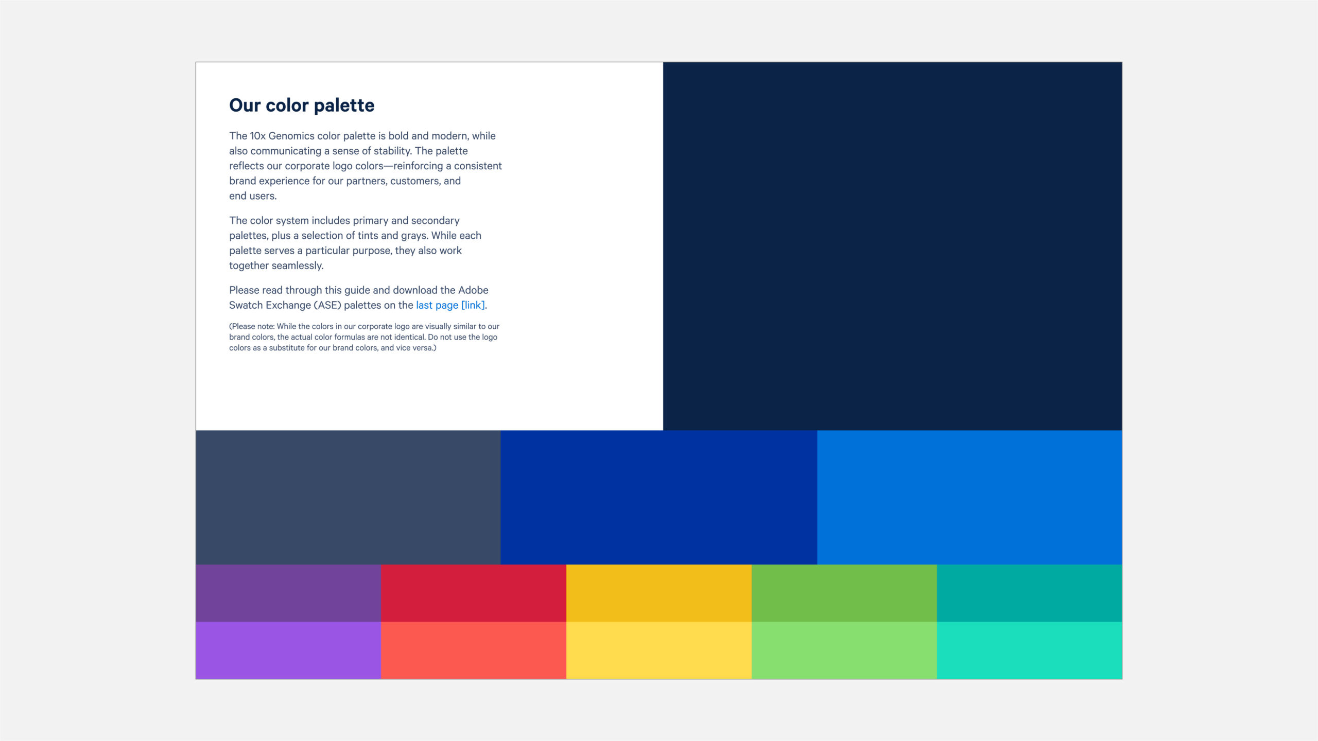 Color palette guideline