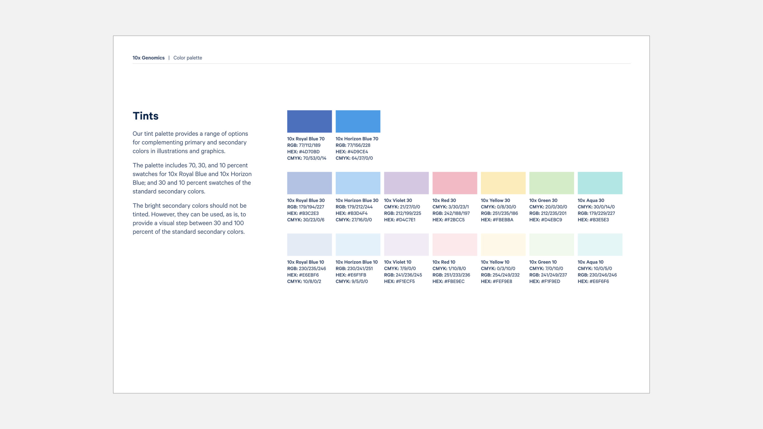Color palette guideline
